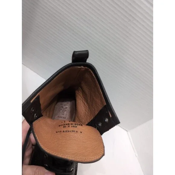 FRYE Womens Size 6B Black Leather Laces Ankle Fashion Western Boots Pre-owned - Picture 9 of 10